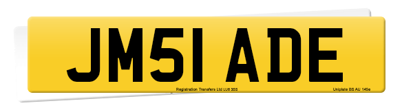 Registration number JM51 ADE